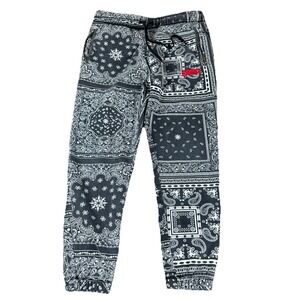 Scar Face x Shoe Palace Tony Montana Joggers Mens Size L Black White Paisley*